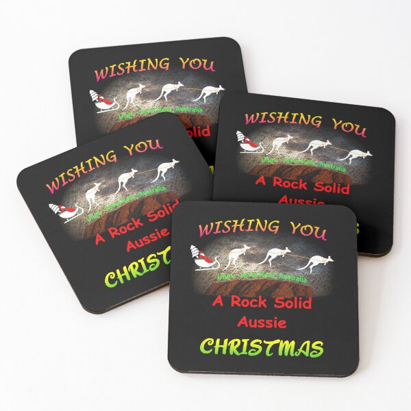 Item preview, Santa Claus & Boomer Kangaroo's Flying Above Ayers Rock, Australia - A Unique Scribble Art Design - Wishing You A Rock Solid Aussie Christmas designed and sold by Oaks Creations.