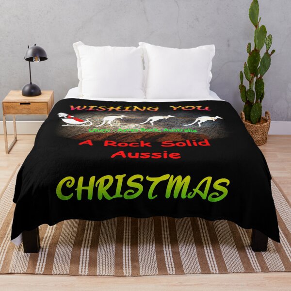 Item preview, Santa Claus & Boomer Kangaroo's Flying Above Ayers Rock, Australia - A Unique Scribble Art Design - Wishing You A Rock Solid Aussie Christmas designed and sold by Oaks Creations.