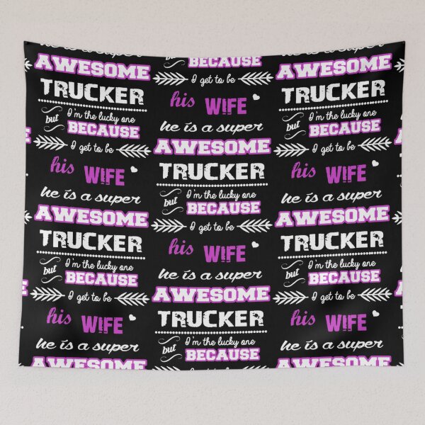 Item preview, He Is A Super Awesome Trucker designed and sold by aryagiri.