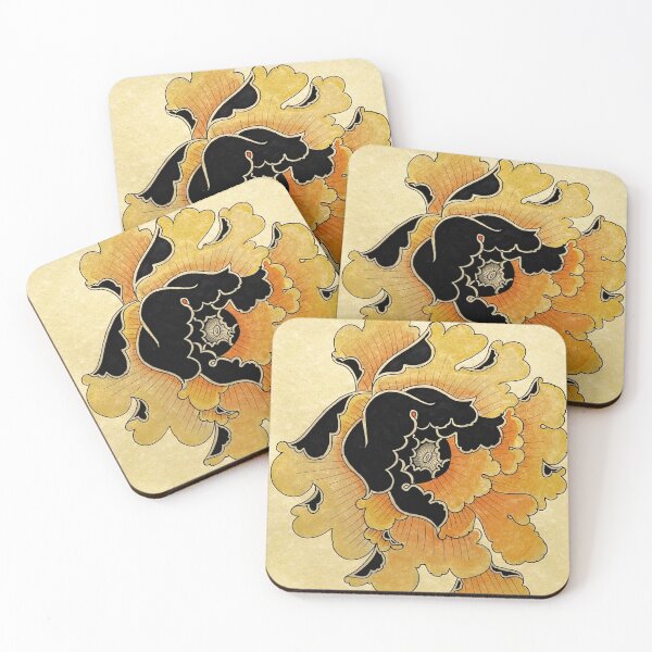 Item preview, Japanese golden flower designed and sold by jacilunaria.