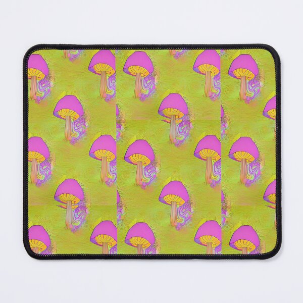 Item preview, Pink Mushrooms on Chartreuse designed and sold by abidance.