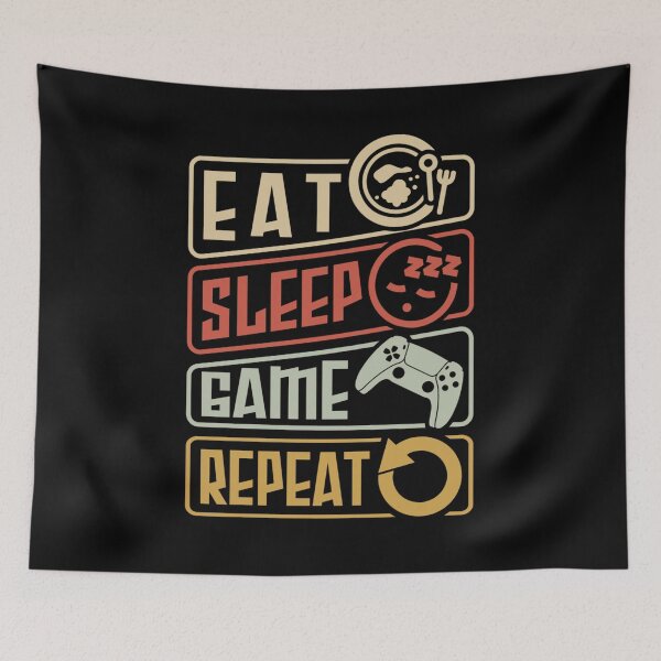 Artikelvorschau, Eat Sleep Game Repeat Gaming Design entworfen und verkauft von mkzmerch.