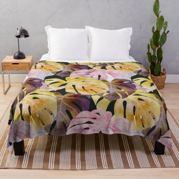 Item preview, Yellow and Purple Monstera Leaves Negative Painting designed and sold by Valerie Englehart.