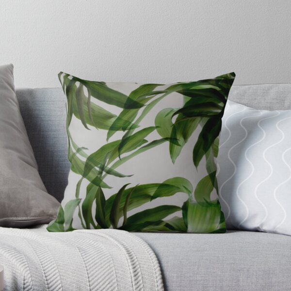 Tropical leaves Throw Pillow