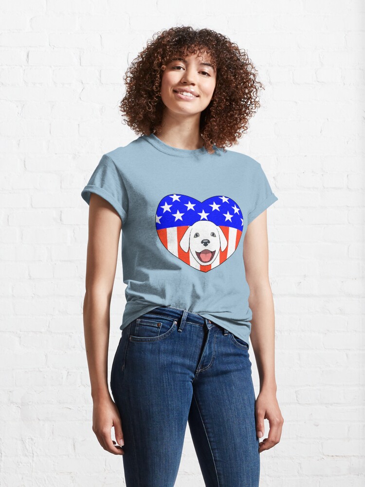 Thumbnail 4 of 7, Classic T-Shirt, ALL AMERICAN DOG LOVER designed and sold by Catinorbit.