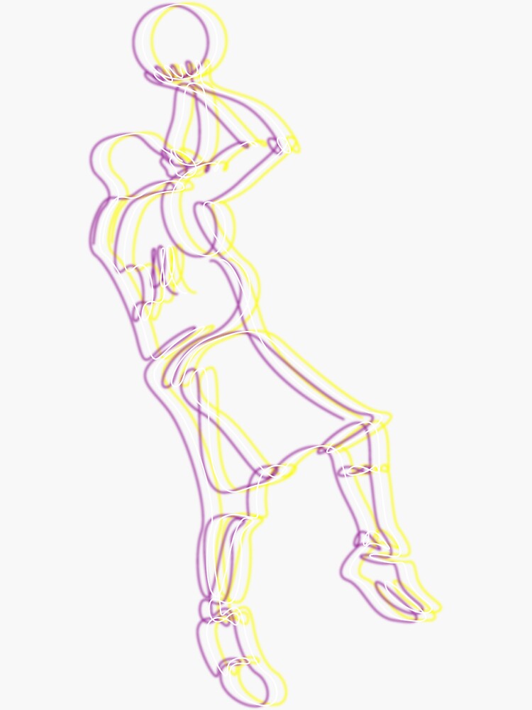 "Line art Illustration - The Kobe Bryant fadeaway" Sticker for Sale by