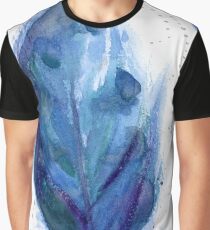 Blue Feather Graphic T-Shirt