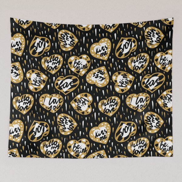 Item preview, golden hearts, heart, love, valentine's day, pattern designed and sold by AvotArt.