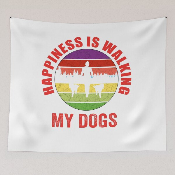Item preview, Happiness is walking my dogs. designed and sold by TJHstudio.