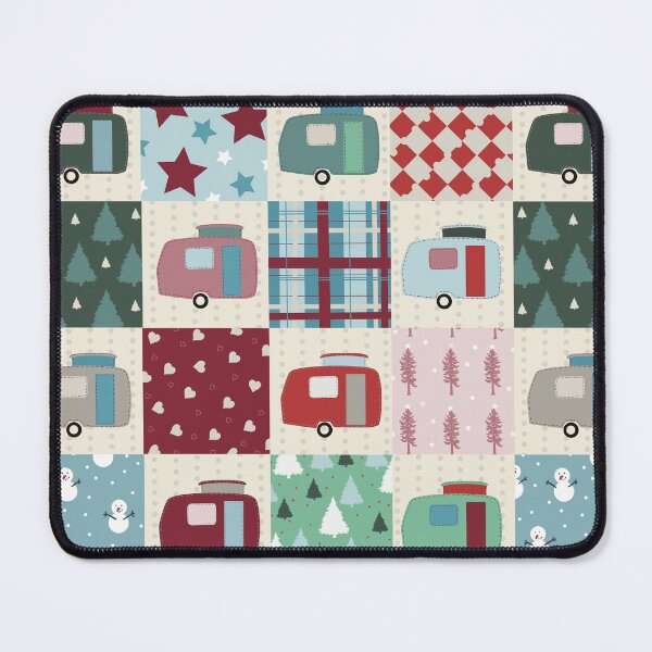 Item preview, Colourful Winter Patchwork of Vintage Caravans  designed and sold by NattyDesigns.