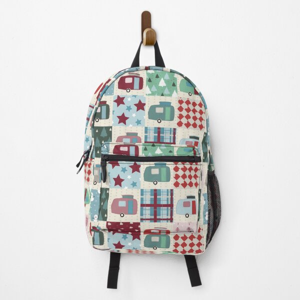 Item preview, Colourful Winter Patchwork of Vintage Caravans designed and sold by NattyDesigns.