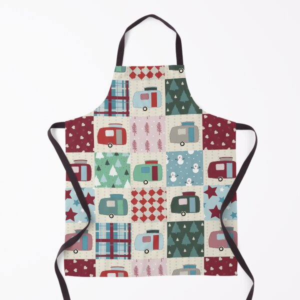 Item preview, Colourful Winter Patchwork of Vintage Caravans designed and sold by NattyDesigns.