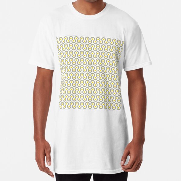 Geometric Pattern #75 (gray yellow wave) Long T-Shirt