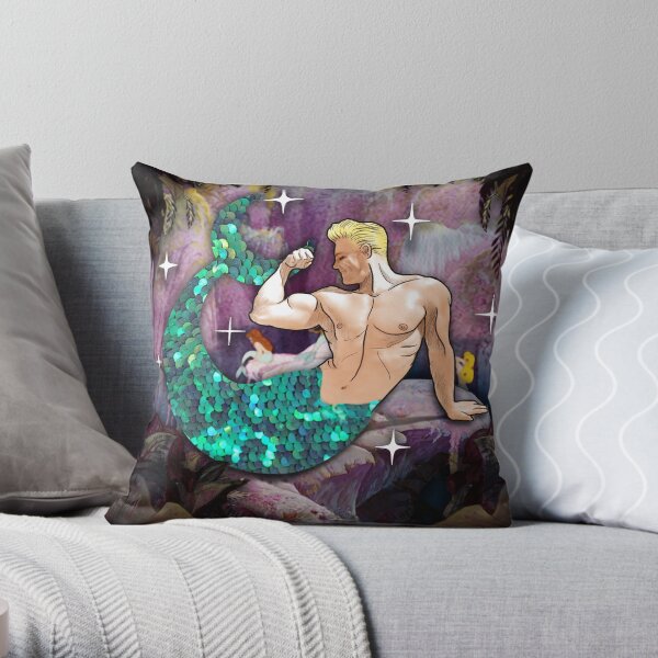 Sequin Merman Throw Pillow