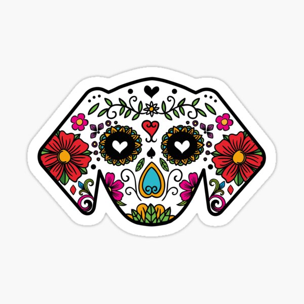 Sugar Skull Dog Sticker
