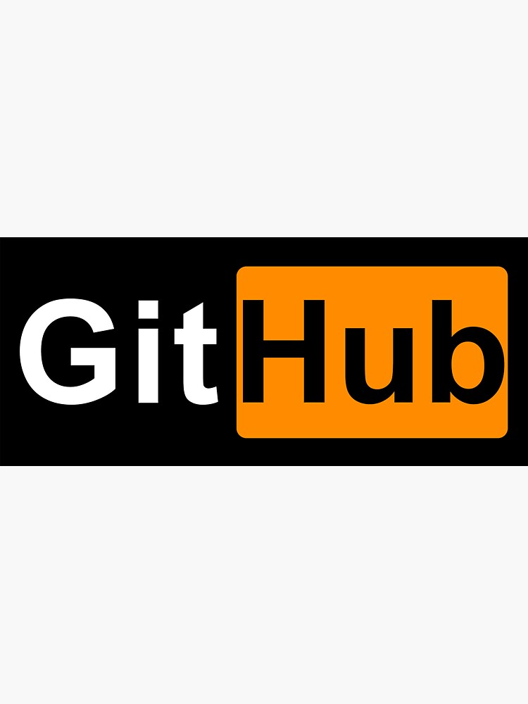 "git github black orange logo sticker" Sticker for Sale by