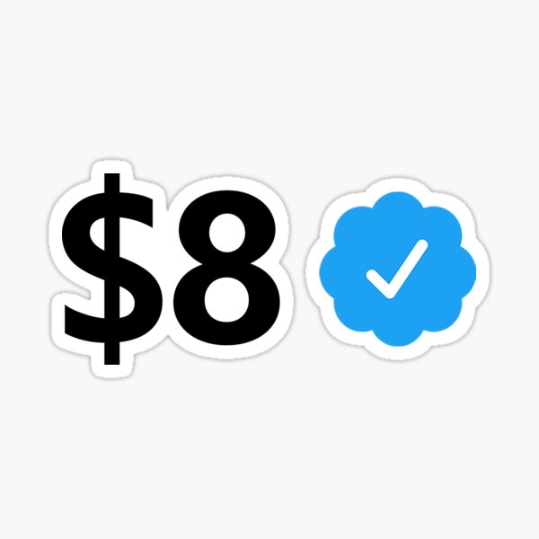 Twitter Verified Check Mark Meme (Elon Musk) 8$ Price Tag - Twitter -  Sticker