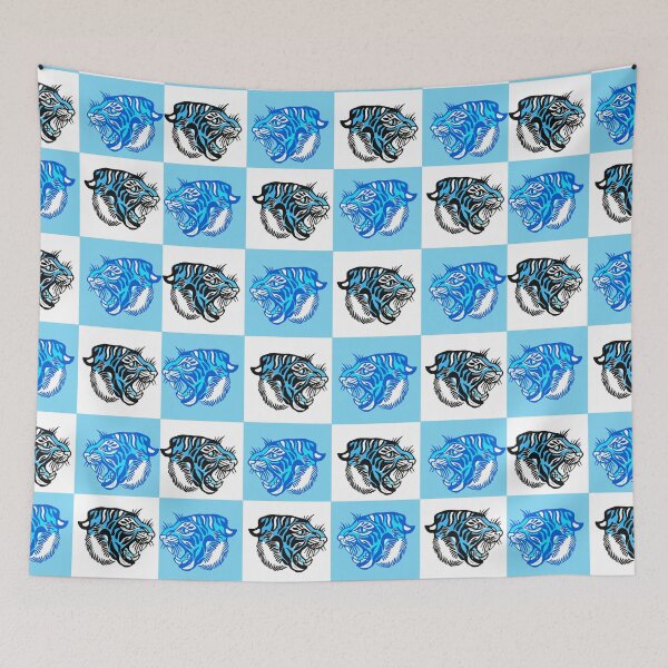 Item preview, Blue Tiger Check  designed and sold by ncbennett.