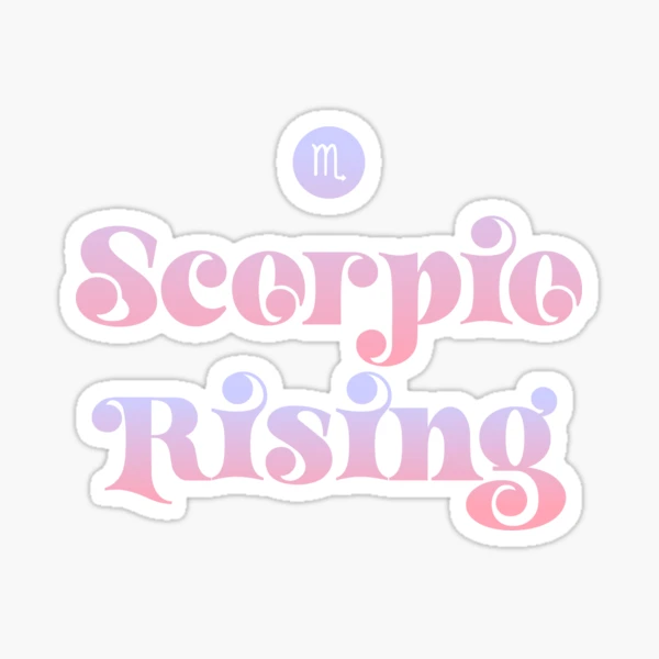 SCORPIO RISING Colored Astrology Zodiac Sign and Symbol Sticker for Sale  by SClassWeirdos