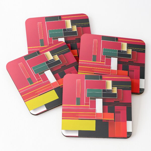 Item preview, Bauhaus Graphic Red, Black and Yellow Illusion Pattern designed and sold by KOTOdesign.