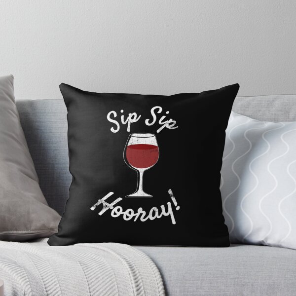Item preview, Funny Wine "Sip Sip Hooray!" Vintage Graphic  designed and sold by DSweethearts.