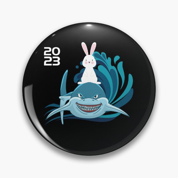 Item preview, Funny shark and rabbit friends year of the rabbit design designed and sold by reka88.