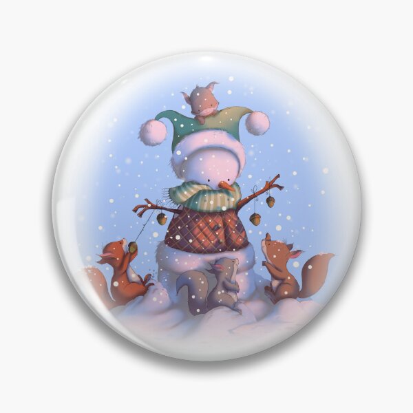 Item preview, Christmas Snowman with Squirrels designed and sold by leehollandart.