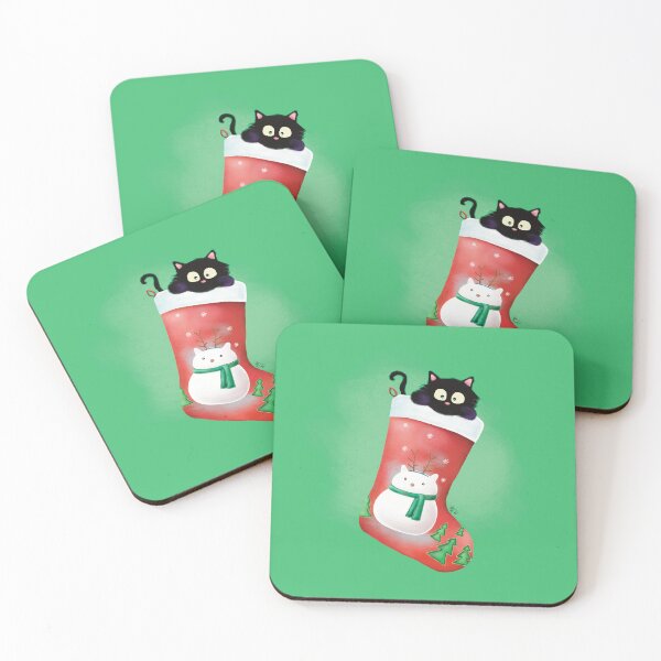 Item preview, Smudge Peers Out from the Cozy Christmas Stocking - Green designed and sold by mwkairos.