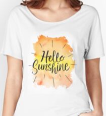 Hello Sunshine - Brush Lettering Women's Relaxed Fit T-Shirt