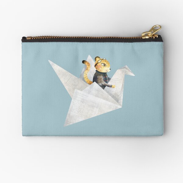 leopard flying illustration Zipper Pouch