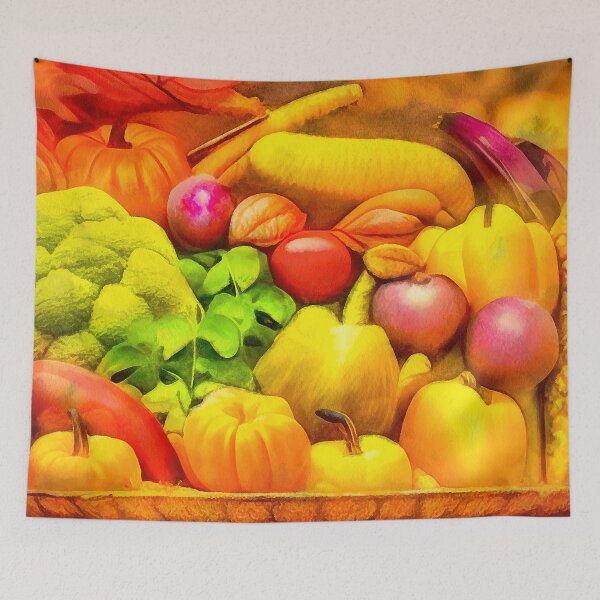 Item preview, Fruits and vegetables in a basket digital art designed and sold by AnnArtshock.