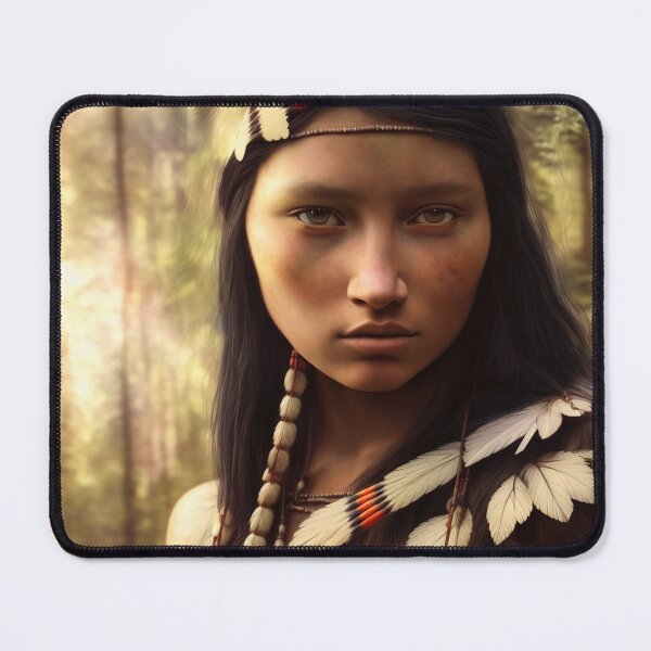 Item preview, Native American Maiden Original Digital Art Design designed and sold by ChorkiePawPress.