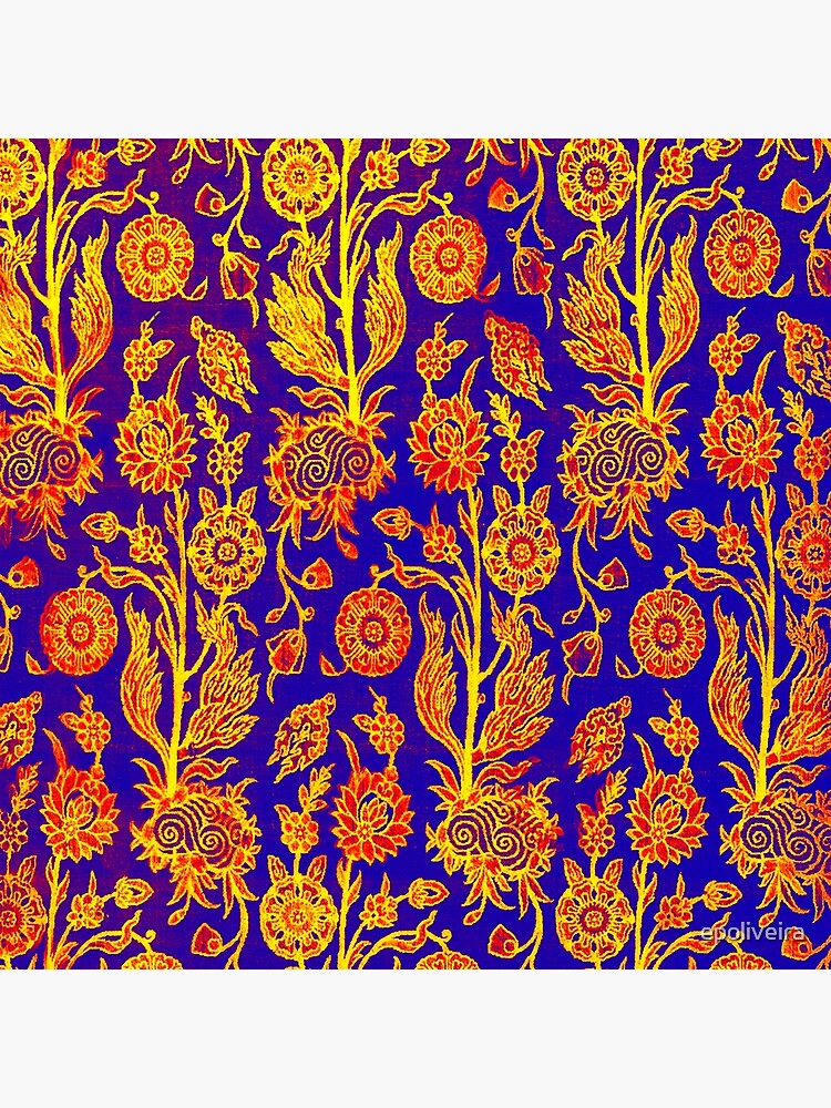 Resplendent Floral Yellow Red Blue Pattern by epoliveira