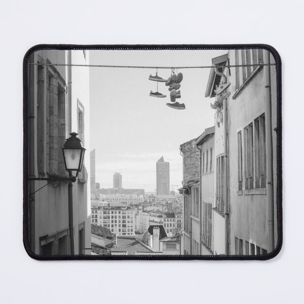 Item preview, Street in Lyon City Heights - Black and White Photography designed and sold by CarolinaReina.