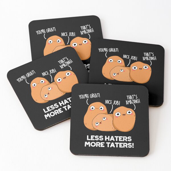 Item preview, Less Haters More Taters Funny Potato Puns (Dark BG) designed and sold by punnybone.