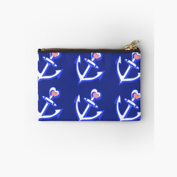 Item preview, Navy Blue Heart Anchors Pattern designed and sold by Abigail Davidson.
