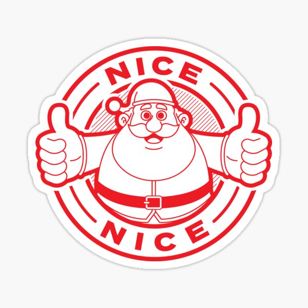 Rubber Stamp Santa Claus Naughty Or Nice Christmas Holiday Sticker Sticker For Sale By