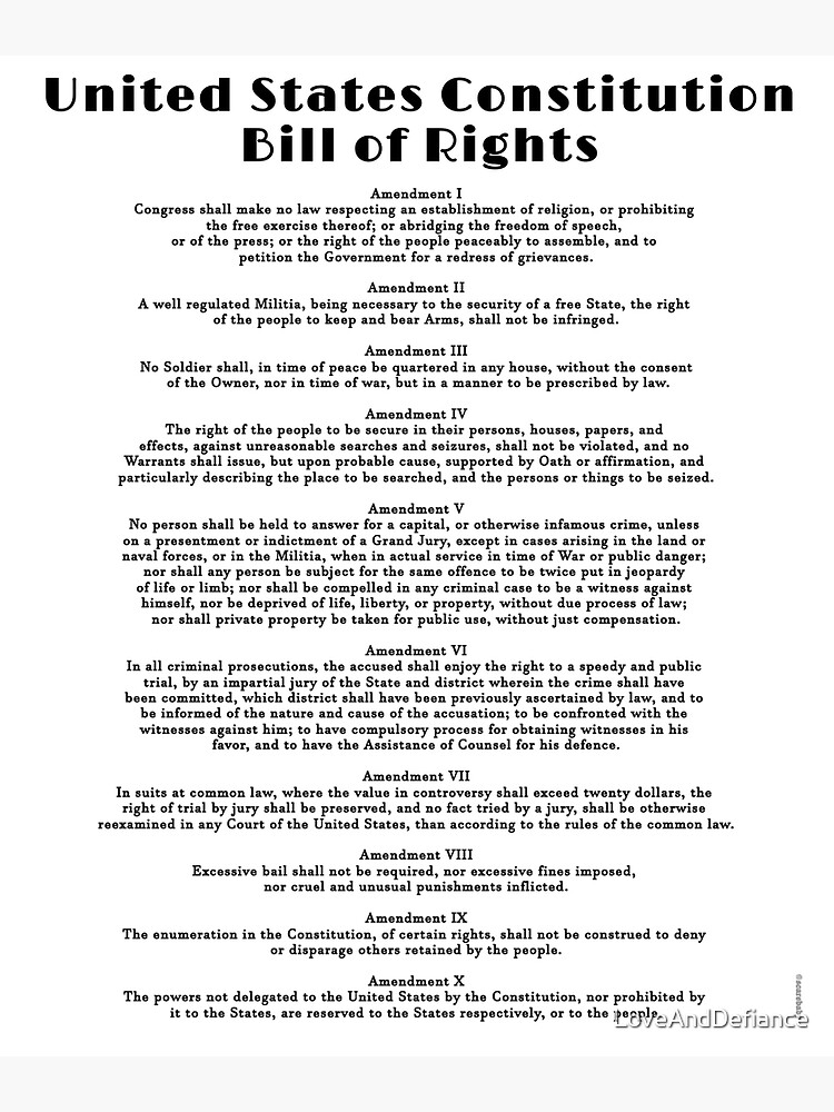 Disover Bill of Rights, US Constitution Premium Matte Vertical Poster