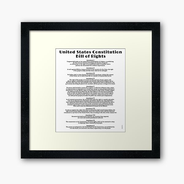 Bill of Rights, US Constitution Framed Art Print