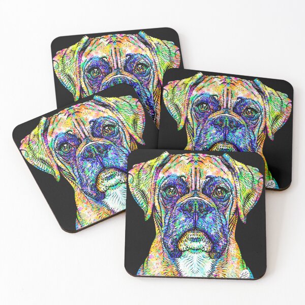 Item preview, BOXER watercolor and ink portrait designed and sold by lautir.