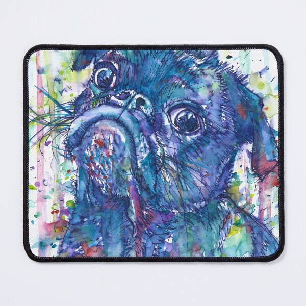 Item preview, PUG watercolor and ink portrait designed and sold by lautir.