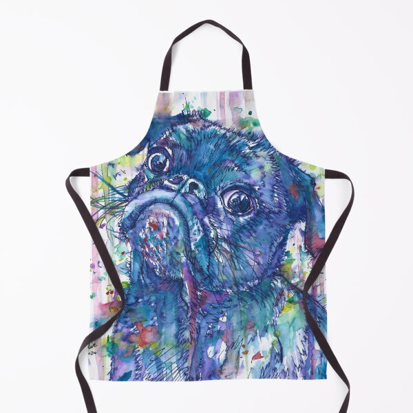 Item preview, PUG watercolor and ink portrait designed and sold by lautir.