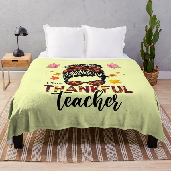 Item preview, One Thankful Teacher Thanksgiving Rainbow Leopard Fall | Funny Happy Thanksgiving teacher quotes | gifts for thanksgiving lovers designed and sold by ThanksVibe.