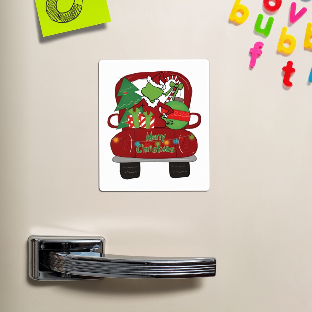 Grinch Christmas Holiday Truck Digital Printable Door Hanger