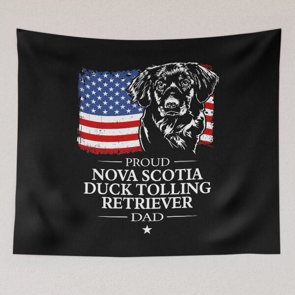 Item preview, Proud Nova Scotia Duck Tolling Retriever Dad America Flag Patriotic Dog Canine Portrait designed and sold by dogarts.