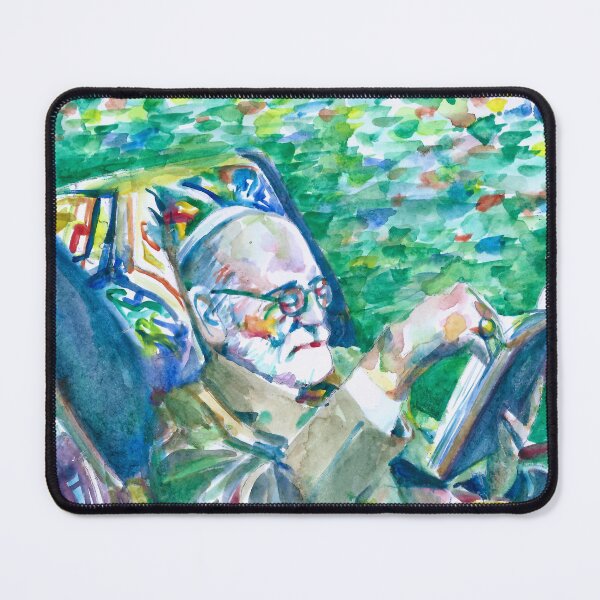 Item preview, SIGMUND FREUD reading - watercolor portrait designed and sold by lautir.