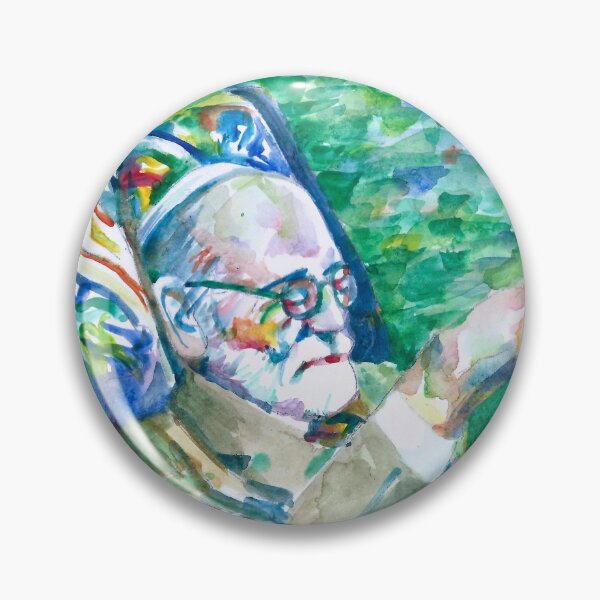 Item preview, SIGMUND FREUD reading - watercolor portrait designed and sold by lautir.