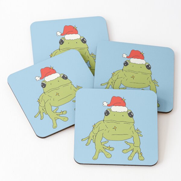 Item preview, Christmas Frog in Christmas Hat ♥ designed and sold by tartagain.