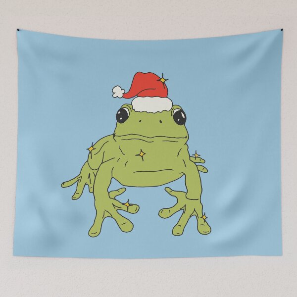 Item preview, Christmas Frog in Christmas Hat ♥ designed and sold by tartagain.
