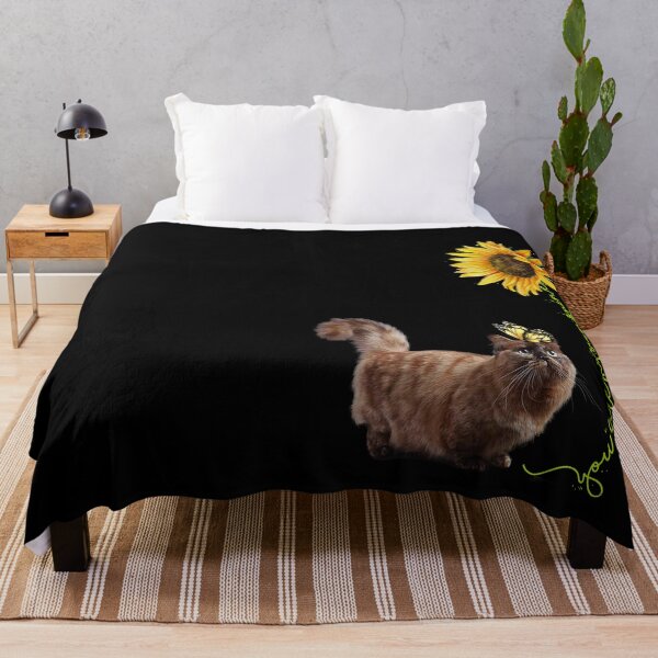 Item preview, You're My Sunshine Sunflower Butterfly Funny Furry Brown Cat designed and sold by Barnissim.
